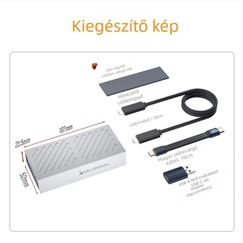 Maihelun USB4-es NVMe külső SSD-ház – 8143, alumínium ötvözet, USB4 40Gbps, akár 8TB, 3800 MB/s