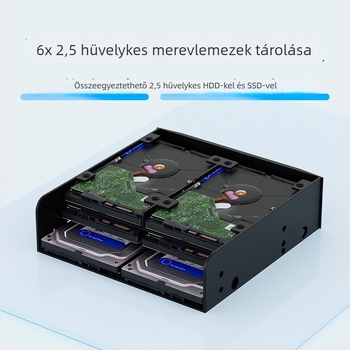 HDD konverziós sín 5,25 hüvelykesről 3,5 hüvelykesre, ABS, 8 meghajtóhely, modell MR-8802N