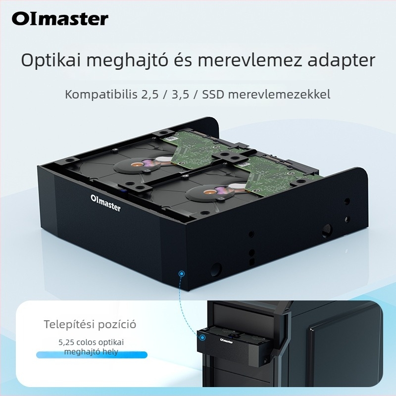 HDD konverziós sín 5,25 hüvelykesről 3,5 hüvelykesre, ABS, 8 meghajtóhely, modell MR-8802N