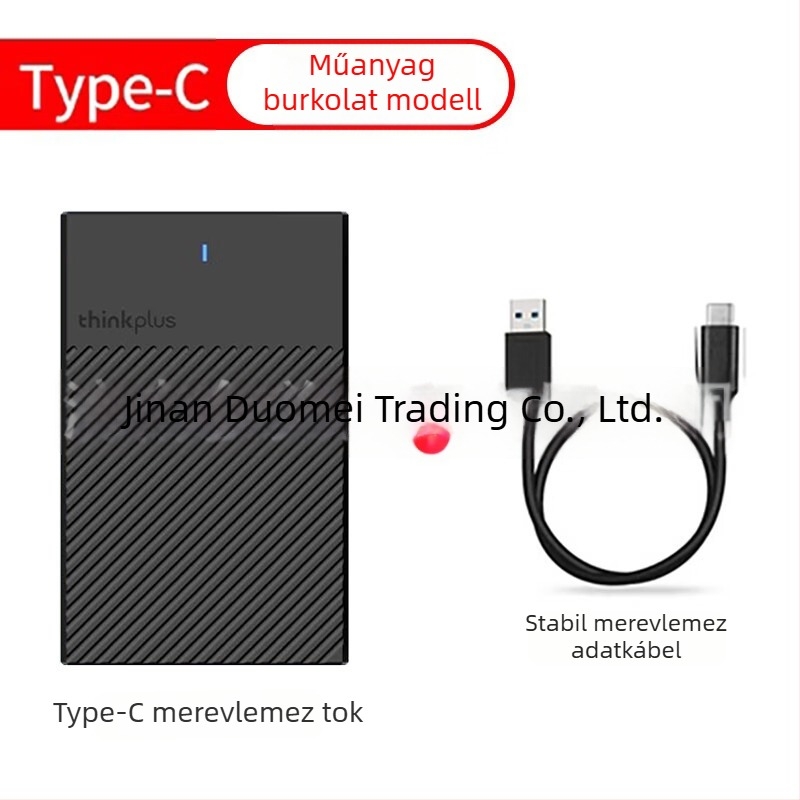 K01-C külső merevlemezház laptophoz, USB 3.0, Type-C interfész, alumíniumötvözet, akár 6 TB kapacitás, átviteli sebesség 450 MB/s