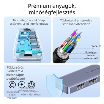 USB 3.0 4-portos hub CM219 – Nagy sebességű USB megosztó, busz táplált
