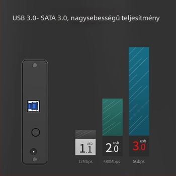 Orico 7688U3 USB 3.0 külső merevlemez tok, alumínium burkolat, 8 TB-ig támogatás
