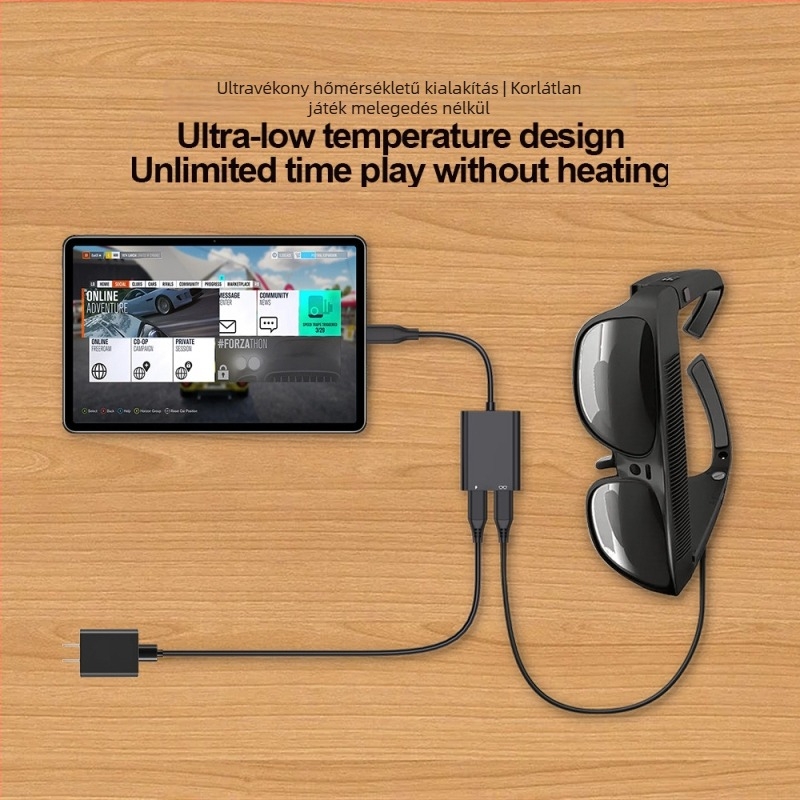 USB-C 2-in-1 dokkoló AR szemüveghez, játékkonzolhoz, mobilhoz és számítógéphez – mini hub 5 Gbps átvitellel