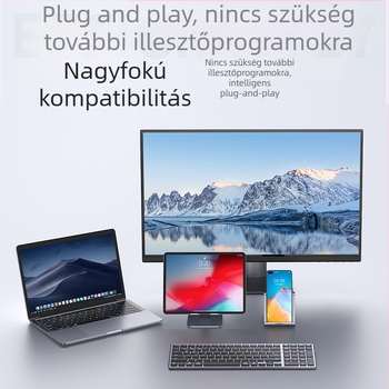 USB 4-portos elosztó hub független kapcsolóval
