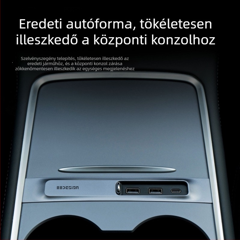 Tesla Model 3/Y USB bővítő dokk USB-A és USB-C kimenetekkel, 3-portos hub, 27W teljesítmény, modell T9-2, USB-n keresztüli tápellátás