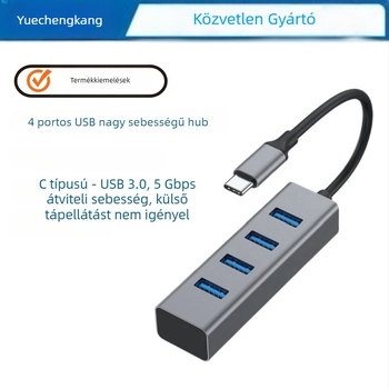 Type-C USB 3.0 gyors dokkoló állomás, 4-in-1 USB hub több interfésszel