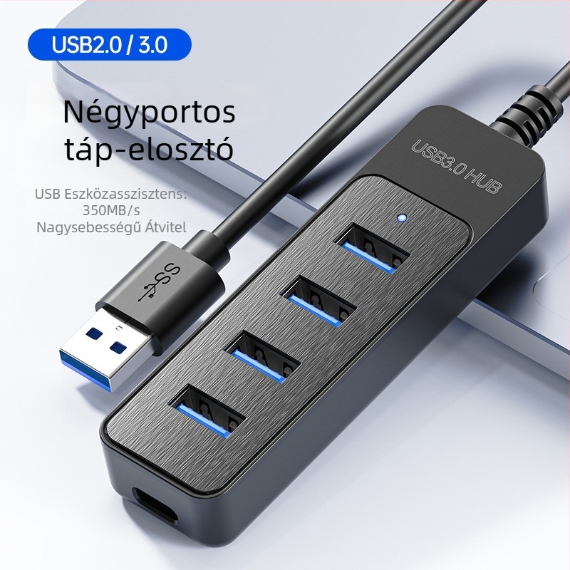 Fulian BRS-405 4-port USB 3.0 hub Type-C-vel, számítógéphez, nagy sebességű elosztó 1–4