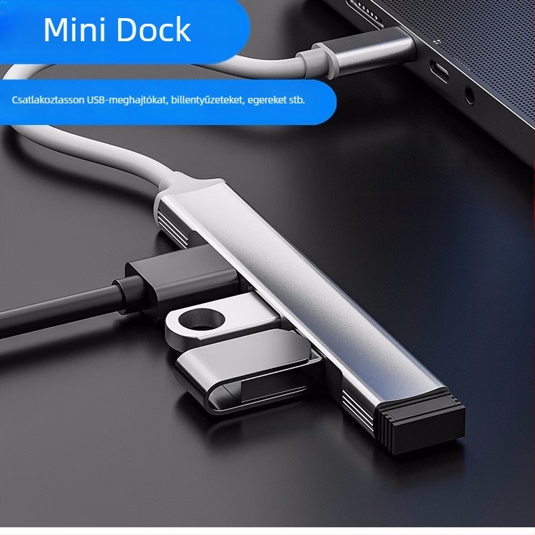 Type-C USB 3.0 4-portos bővítő dokkoló telefonokhoz és laptopokhoz