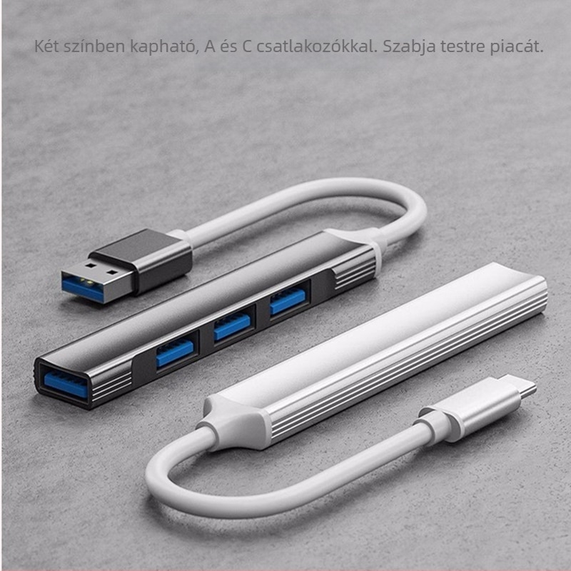 Type-C USB 3.0 4-portos bővítő dokkoló telefonokhoz és laptopokhoz
