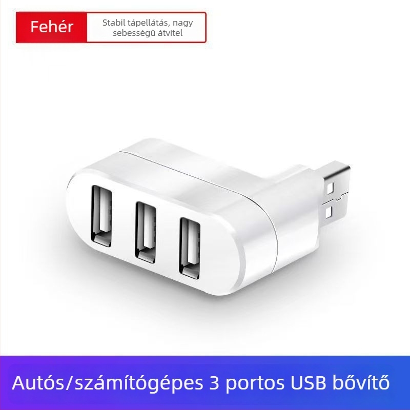 Forgó USB 2.0 HUB 3 porttal autóhoz – mini dokkolóállomás