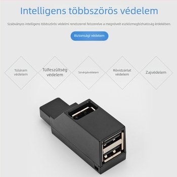 Hordozható USB 3.0/2.0 hub bővítő, 3 porttal, intelligens nagysebességű USB osztó