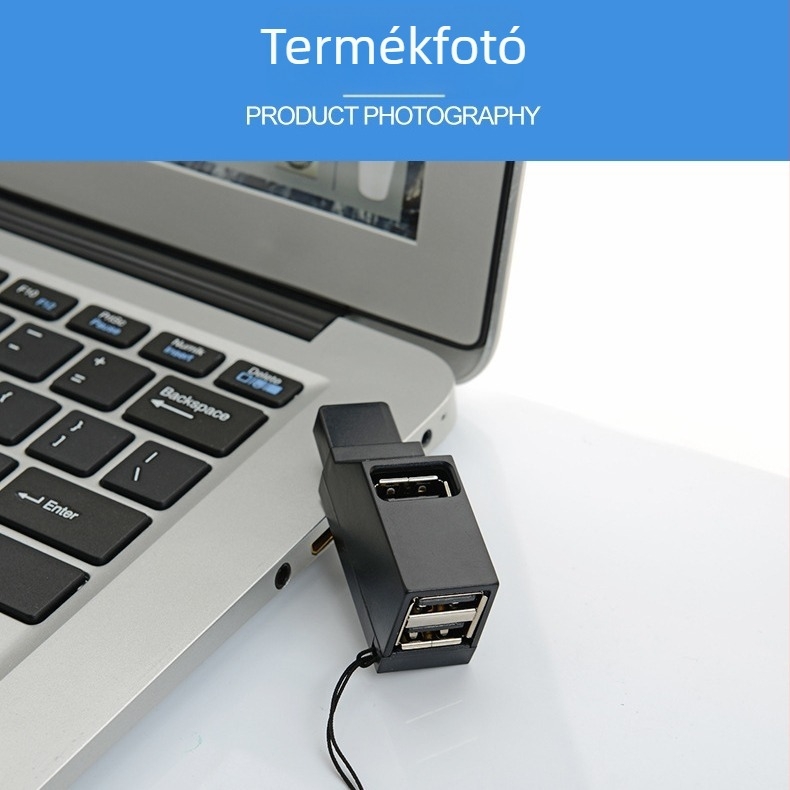 Hordozható USB 3.0/2.0 hub bővítő, 3 porttal, intelligens nagysebességű USB osztó
