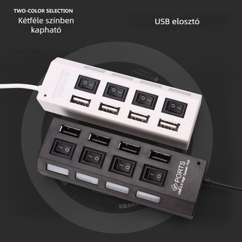 4-portos USB 2.0 hub számítógéphez
