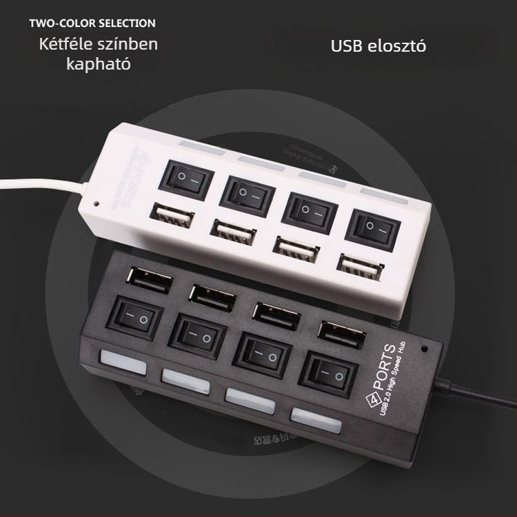 4-portos USB 2.0 hub számítógéphez