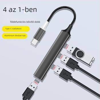 Kuxiang E07 USB-C dokkolóállomás, 1–4 porttal, külső táp nélkül