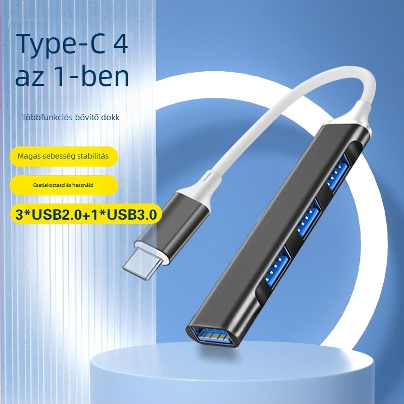 Kuxiang E07 USB-C dokkolóállomás, 1–4 porttal, külső táp nélkül