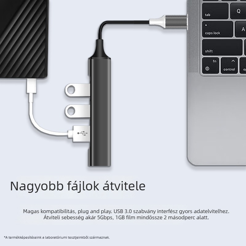 Kuxiang E07 USB-C dokkolóállomás, 1–4 porttal, külső táp nélkül
