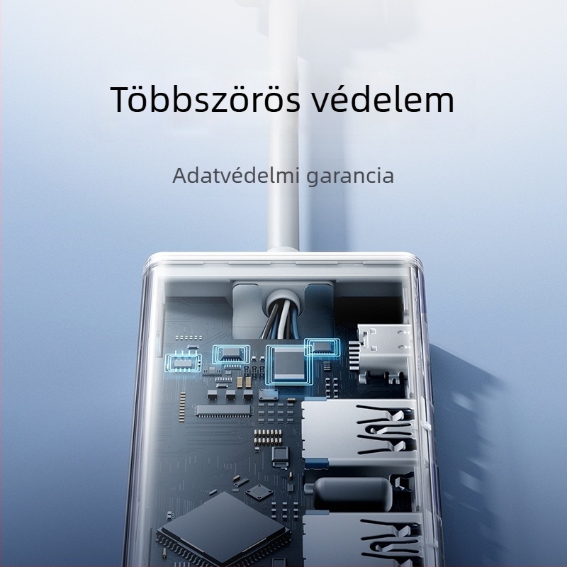 USB 3.0 4-portos adatátviteli elosztó/adapter (USB-A/Type-C kábel kb. 7,6 cm, külső tápellátás nélkül, USB 3.0 interfész, elméleti 5 Gbps, legfeljebb 450 MB/s)