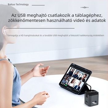 Type-C dokkolóállomás USB 15W mágneses vezeték nélküli töltővel, HUB telefonhoz és számítógéphez