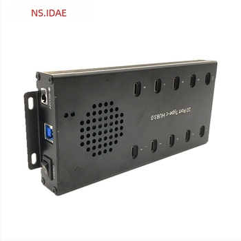 10-portos USB 3.0 hub Type-C-csatlakozóval, táplált, 5 Gbps, 1,5 m kábel