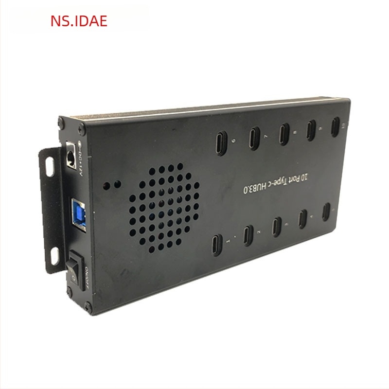 10-portos USB 3.0 hub Type-C-csatlakozóval, táplált, 5 Gbps, 1,5 m kábel