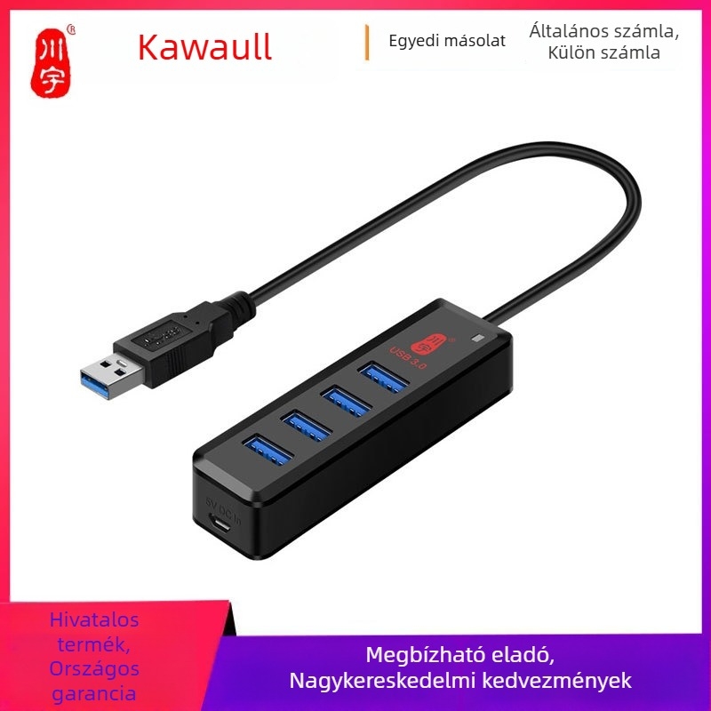 Chuanyu USB 3.0 hub több interféssel, noteszgéphez USB bővítő, 1–4-es osztó