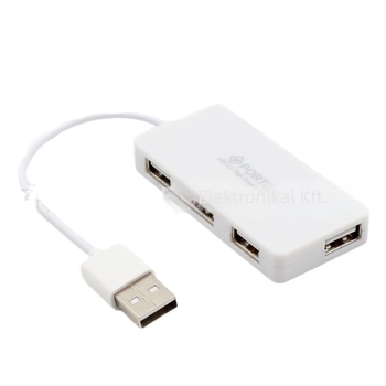 Ultra vékony USB 2.0 4-portos laptop hub, osztó, burkolat nélkül
