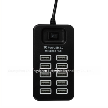 P-1603 USB 2.0 hub 10 porttal és kapcsolóval, USB 2.0, 480 Mbps, külső tápellátás nélkül