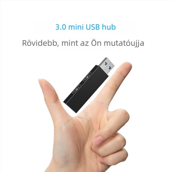 Hordozható mini USB 3.0 hub három porttal, dokkolóállomás 1–3