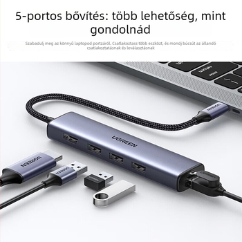 Type-C dokkoló állomás Gigabit Ethernettel, HDMI kimenettel és USB hubbal (1–4 portok)