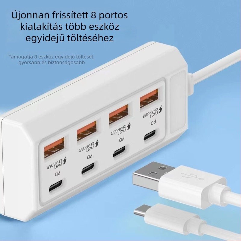 USB 3.0 bővítő hub 8 porttal, 1 m hosszú kábellel