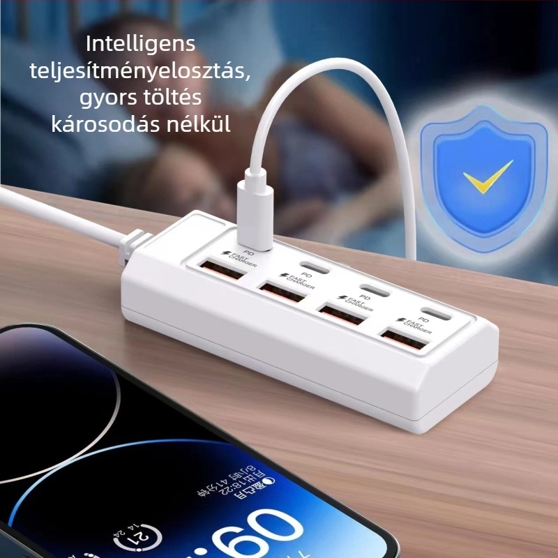 USB 3.0 bővítő hub 8 porttal, 1 m hosszú kábellel