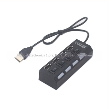 4-portos USB 2.0 hub független kapcsolóval és LED kijelzővel