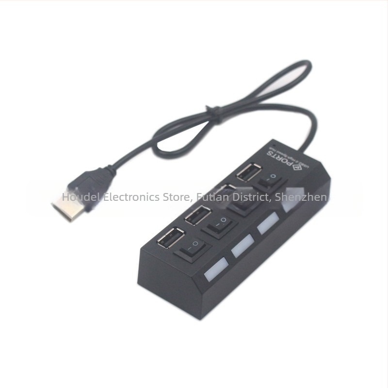 4-portos USB 2.0 hub független kapcsolóval és LED kijelzővel