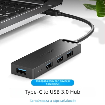 Weixun USB-C 3.0 hosszabbító és 4-portos hub laptopokhoz, Type-C adapter