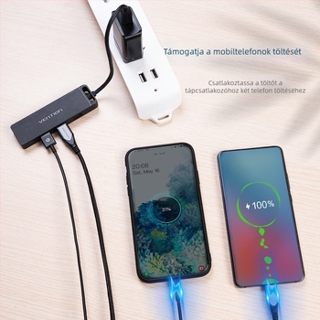 Weixun USB-C 3.0 hosszabbító és 4-portos hub laptopokhoz, Type-C adapter