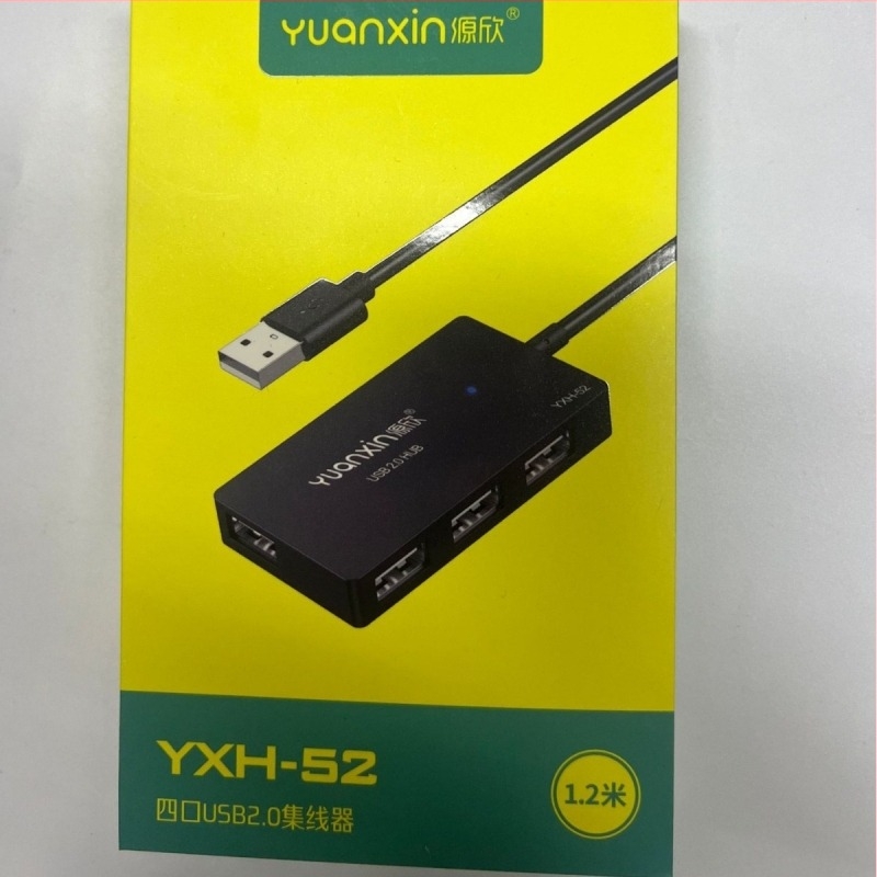 YXH-52 USB 2.0 hub LED-es, 4 porttal, 1,2 m kábel
