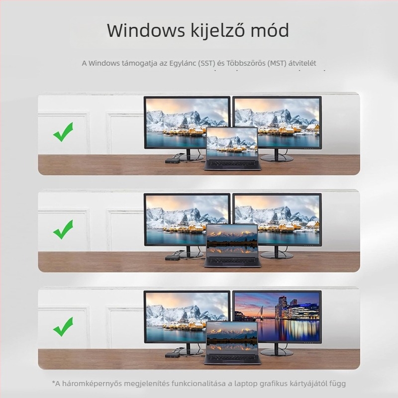 6 az 1-ben USB-C dokkoló állomás USB 2.0 interfésszel, 480 MB/s átviteli sebesség, 15 cm kábel, külső tápegység nélkül