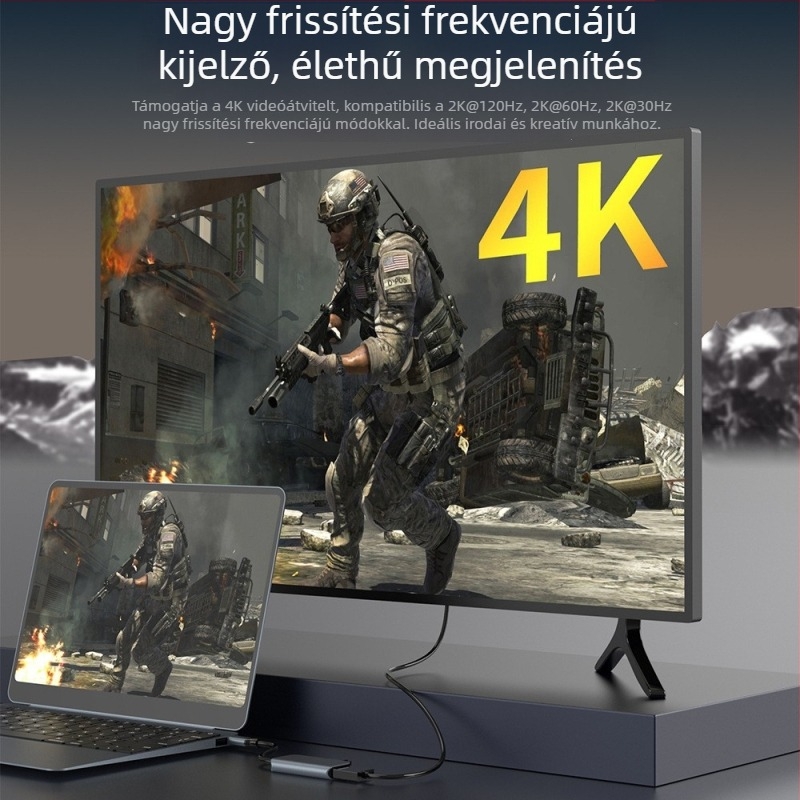 Új mini USB-C laptop dokkoló – 3 az 1-ben, HDMI 4K