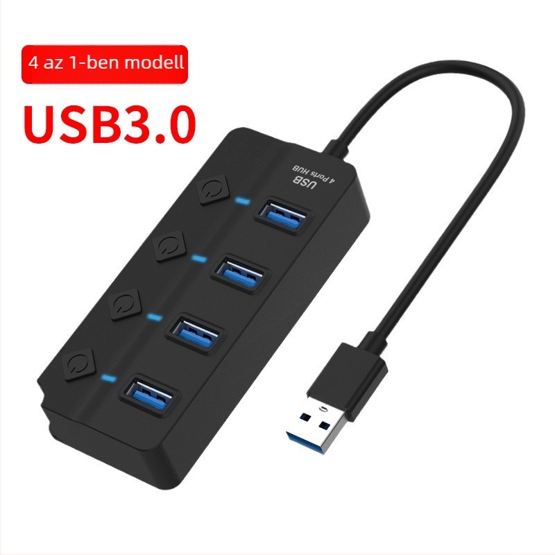 4-portos USB hub, dokkoló állomás, külső többfunkciós interfész