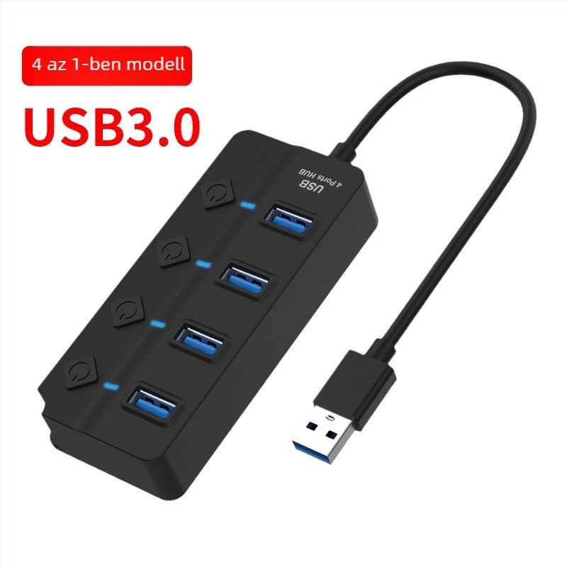 4-portos USB hub, dokkoló állomás, külső többfunkciós interfész