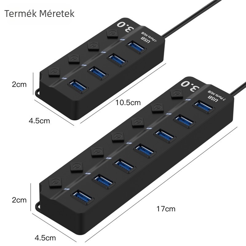 4-portos USB hub, dokkoló állomás, külső többfunkciós interfész