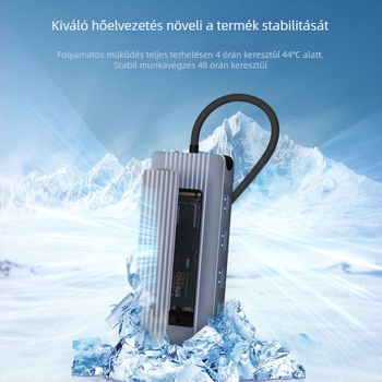 Lian youchuang C12202A 12 az 1-ben merevlemez tok USB 3.2 Gen2 dokkolóállomás, 10 Gbps