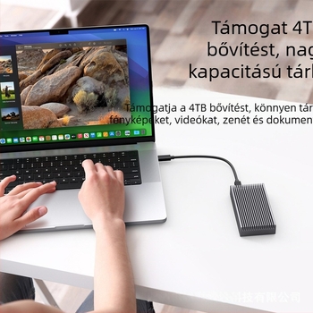 USB4 NVMe M.2 külső ház, 40Gbps, Type-C, tápellátás nélküli