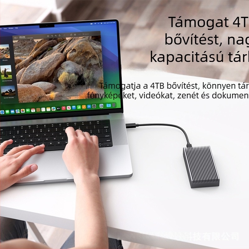 USB4 NVMe M.2 külső ház, 40Gbps, Type-C, tápellátás nélküli