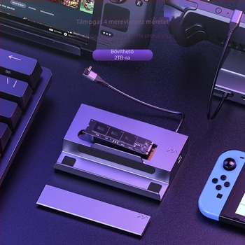 7-in-1 HDMI dokkoló ASUS ROG ALLY-hoz, USB 3.0, 5 Gbps, külső tápegység