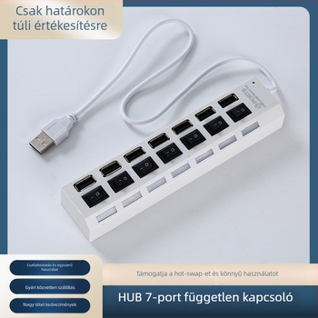 USB 2.0 7-portos hub, 480 Mbps, USB-ről táplált