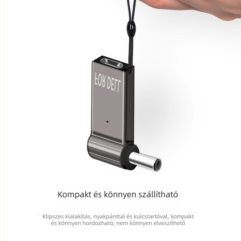 Type-C női DC adapter notebookhoz, 100W PD gyors töltés, L-alakú csatlakozó