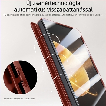 Honor MagicV3 tok bőrhatású mágneses zsanéros védőtok (V3)