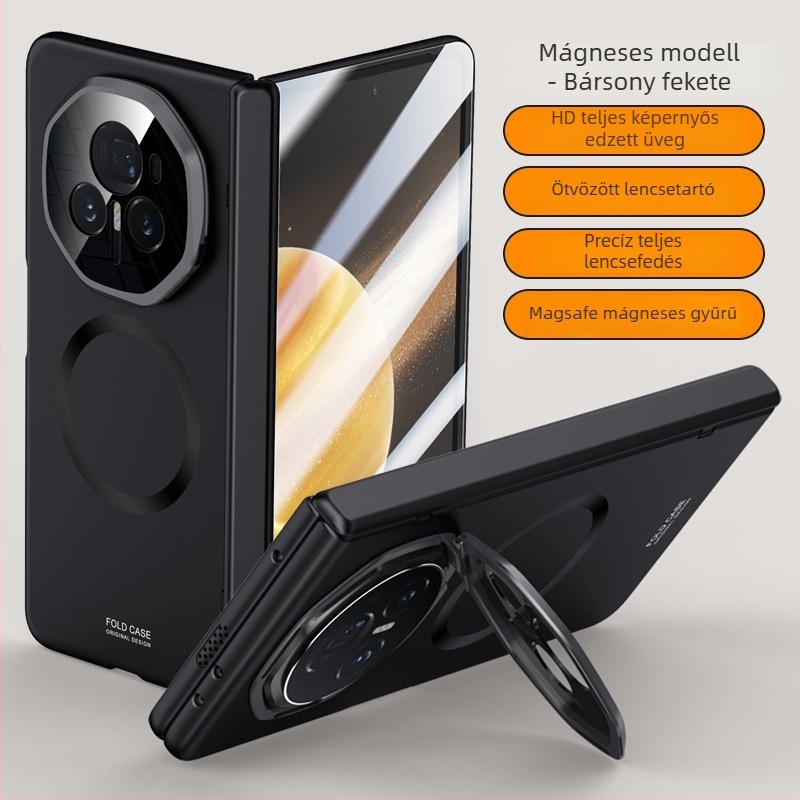 Honor MagicV3 tok bőrhatású mágneses zsanéros védőtok (V3)